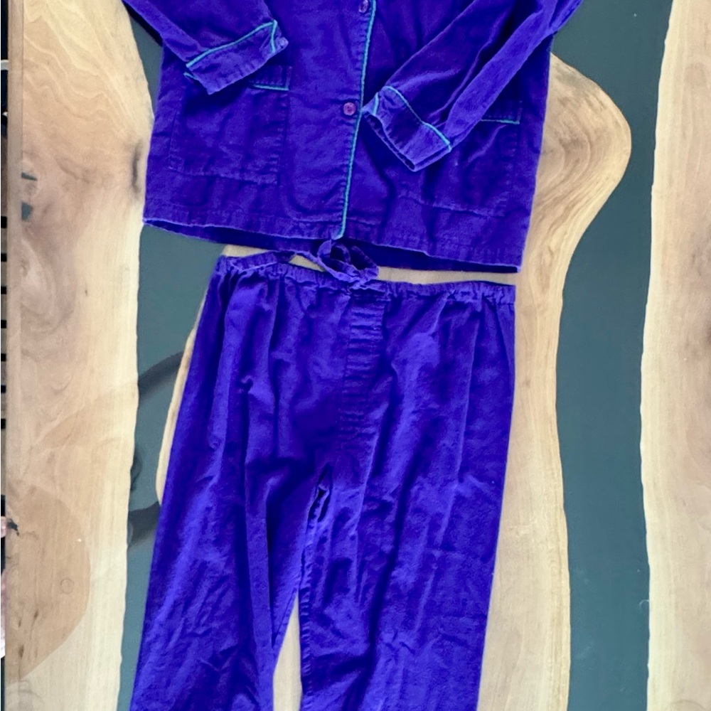 Vintage 1995 Victoria’s Secret Flannel Collared Pajama Set Purple Size Small